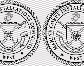 Marine Corps Installation Kommando Westabzeichen Vektordatei Cnc Laserschnitt, Holz, Metallgravur, Cricut Datei, Cnc Fräserdatei