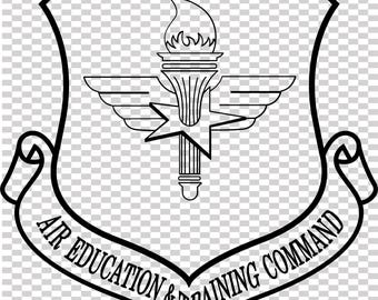 flygutbildningskommando patch vektorfil cnc laserskärning, trä, metallgravyr, Cricut-fil, cnc-routfil