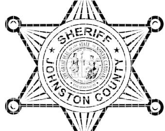 johnston county, north carolina, sheriff, badge, vector file,svg