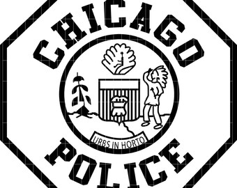 chicago police patch vector file cnc laser cutting, wood, metal engraving, Cricut file, cnc router file