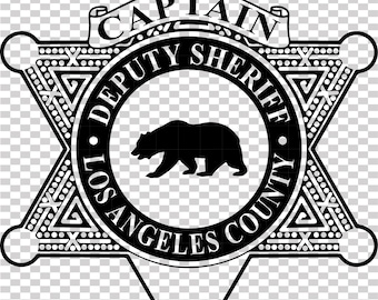 los angeles captain deputy sheriff badge vector file cnc laser cutting, wood, metal engraving, Cricut file, cnc router file