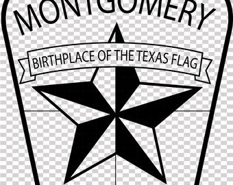 Plik wektorowy naszywki z policją Montgomery w Teksasie, cięcie laserowe CNC, grawerowanie drewna i metalu, plik Cricut, plik z routerem CNC