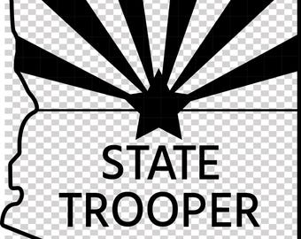 Arizona State Trooper vector file cnc laser cutting, wood, metal engraving, Cricut file, cnc router file