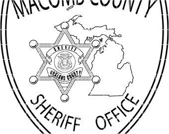 macomb county sheriffs office patch vector file cnc laser cutting, wood, metal engraving, Cricut file, cnc router file