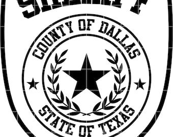 dallas county sheriffs office texas patch vector file  cnc laser cutting, wood, metal engraving, Cricut file