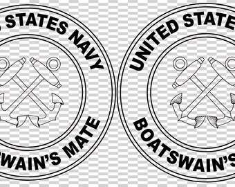 united states navy boatswains mate badge vector file cnc laser cutting, wood, metal engraving, Cricut file, cnc router file