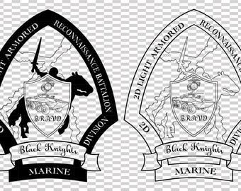 2nd LAR Light Armored Reconnaissance Battalion Black Knight vector file cnc laser cutting, wood, metal engraving, Cricut file