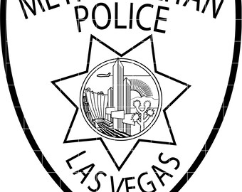 las vegas metropolitan police dept patch vector file cnc laser cutting, wood, metal engraving, Cricut file, cnc router file