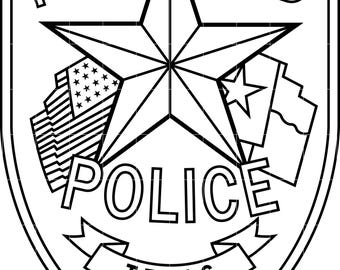texas portland police patch vector file cnc laser cutting, wood, metal engraving, Cricut file, cnc router file