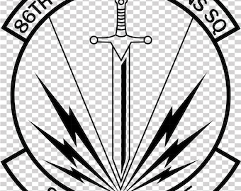 86th communiations sq u.s air force usaf patch vector file cnc laser cutting, wood, metal engraving, Cricut file, cnc router file