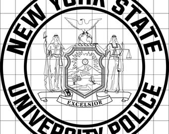 new york state university police badge vector file cnc laser cutting, wood, metal engraving, Cricut file, cnc router file