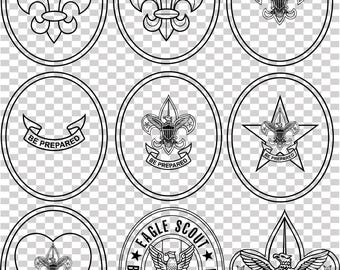 Boy Scout ranks usa patch vector file cnc laser cutting, wood, metal engraving, Cricut file, cnc router file