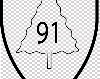 Amerikanska arméns 91:a infanteridivision patch vektorfil CNC-laserskärning, trä, metallgravyr, Cricut-fil, CNC-routfil