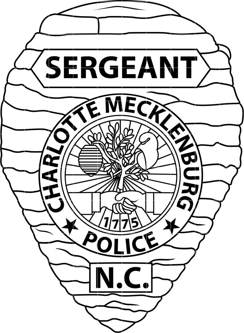 Charlotte Mecklenburg Police Sergeant Nc Patch Vector File Cnc Laser ...