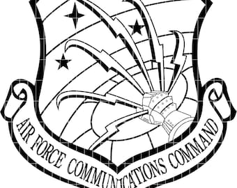 Air Force Communications Command patch vector file cnc laser cutting, wood, metal engraving, Cricut file