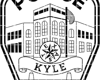 kyle texas police patch vector file cnc laser cutting, wood, metal engraving, Cricut file, cnc router file