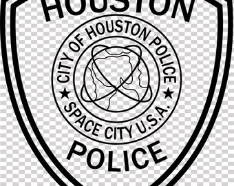 Houston Space City amerikansk polislapp vektorfil CNC-laserskärning, trä, metallgravyr, Cricut-fil, CNC-routfil