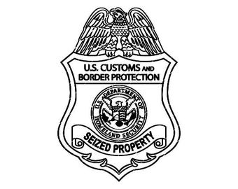 Odznaka zajętego mienia przez amerykańskie służby celne