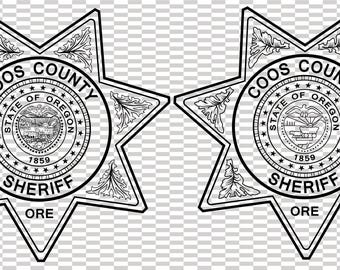 Coso County Sheriffs Office Oregon Abzeichen Vektordatei Cnc Laserschnitt, Holz, Metall Gravur, Cricut Datei, Cnc Fräser Datei