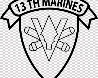 13th Marines vektorfil CNC-laserskärning, trä, metallgravyr, Cricut-fil, CNC-routfil