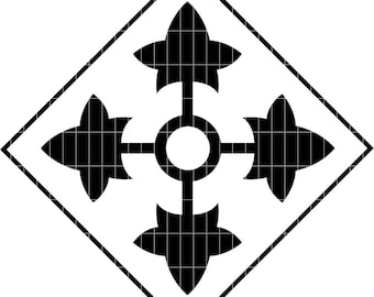 us army 4th infantry division patch vector file cnc laser cutting, wood, metal engraving, Cricut file, cnc router file