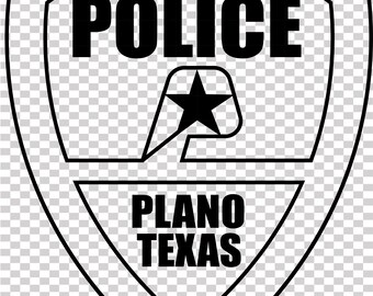 Plik wektorowy z naszywką policyjną z Plano TX, cięcie laserowe CNC, grawerowanie drewna i metalu, plik Cricut, plik z routerem CNC