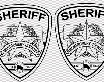 montgomery county sheriff texas patch vector file cnc laser cutting, wood, metal engraving, Cricut file, cnc router file