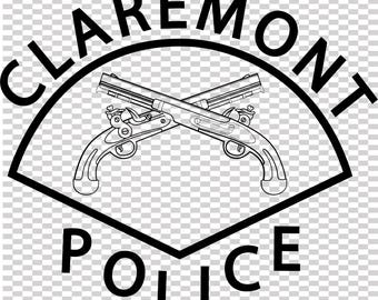 Claremont polislapp vektorfil CNC-laserskärning, trä, metallgravyr, Cricut-fil, CNC-routfil