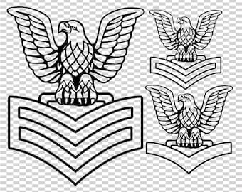 navy enlisted ranks e4 e5 e6 patch vector file cnc laser cutting, wood, metal engraving, Cricut file, cnc router file