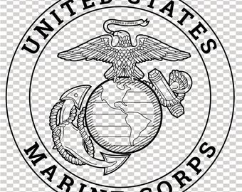US Marine Corps badge vector file cnc laser cutting, wood, metal engraving, Cricut file, cnc router file, vinyl cutting, digital cutting