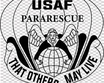 USAF Pararescue Vektordatei cnc Laserschnitt, Holz, Metallgravur, Cricut Datei, cnc Fräserdatei