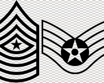 Flygvapnets värvade ranglapp vektorfil CNC-laserskärning, trä, metallgravyr, Cricut-fil, CNC-routfil