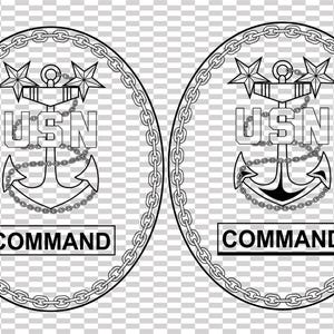 US Navy Command onderofficier patch vectorbestand cnc lasersnijden, hout, metaalgravure, Cricut-bestand, cnc-routerbestand