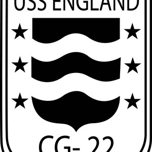 USSイングランド CG 22 海軍巡洋艦パッチ ベクターファイル CNCレーザーカット、木材、金属彫刻、Cricutファイル、CNCルーターファイル