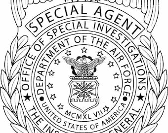 us air force usaf osi agent badge vector file cnc laser cutting, wood, metal engraving, Cricut file