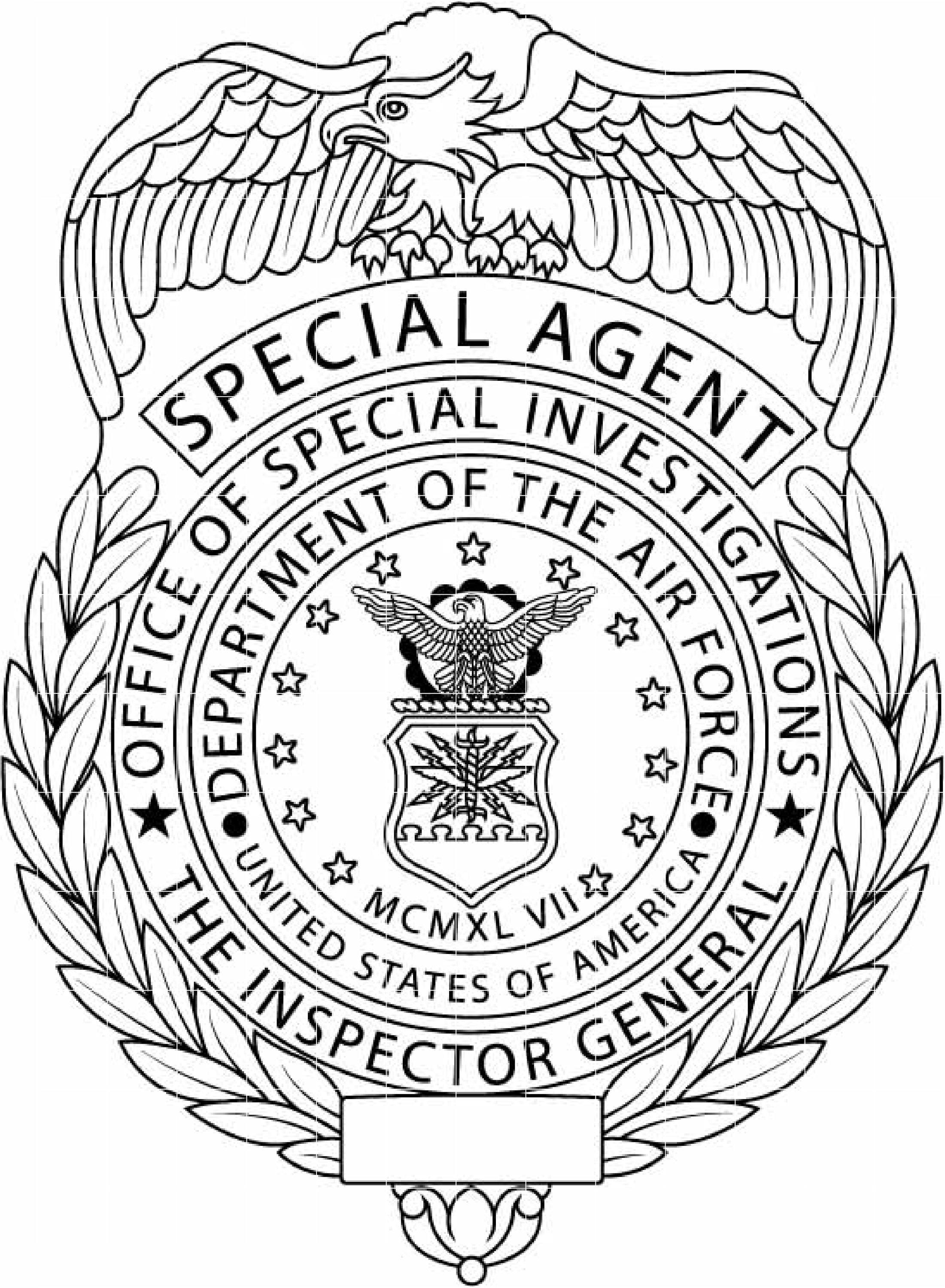 Us Air Force Usaf Osi Agent Badge Vector File Cnc Laser Cutting