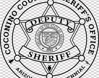 coconino county sheriffs office arizona badge vector file cnc laser cutting, wood, metal engraving, Cricut file, cnc router file