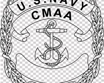 Plik wektorowy odznaki cmaa marynarki wojennej USA, cięcie laserowe CNC, grawerowanie drewna i metalu, plik Cricut, plik routera CNC