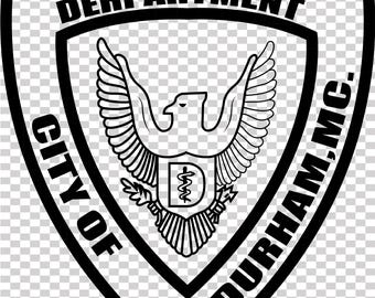 Plik wektorowy naszywki wydziału policji w Durham, cięcie laserowe CNC, grawerowanie drewna i metalu, plik Cricut, plik routera CNC