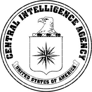 Puede incluir: Emblema circular en blanco y negro con el texto "CENTRAL INTELLIGENCE AGENCY" alrededor del perímetro. El emblema presenta un águila sobre un escudo con un diseño de estrella y el texto "UNITED STATES OF AMERICA".