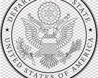 U.S Department of State seal vector file cnc laser cutting, wood, metal engraving, Cricut file, cnc router file