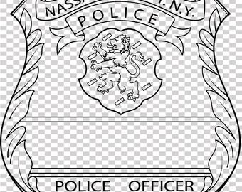 Odznaka policjanta hrabstwa Nassau, NY, plik wektorowy, cięcie laserowe CNC, grawerowanie drewna i metalu, plik Cricut, plik routera CNC