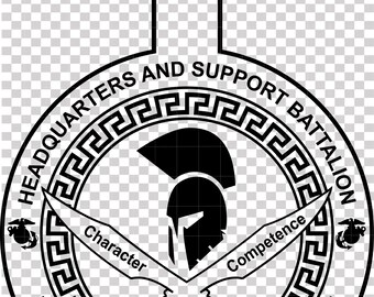 Headquater & Support Battalion Abzeichen Vektor Datei Cnc Laserschnitt, Holz, Metall Gravur, Cricut Datei, Cnc Fräser Datei