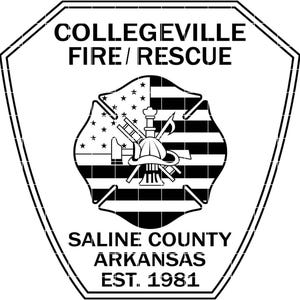 collegeville fire rescue saline county ar patch vector file cnc laser cutting, wood, metal engraving, Cricut file, cnc router file