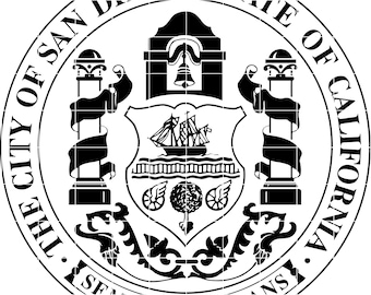 San Diego California seal vector file cnc laser cutting, wood, metal engraving, Cricut file, cnc router file