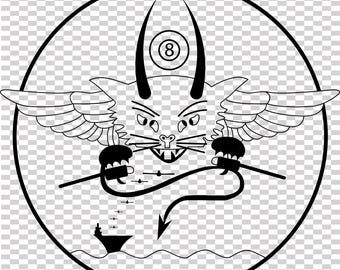 u.s. navy fighter squadron 8 vf 8 usn patch vector file cnc laser cutting, wood, metal engraving, Cricut file, cnc router file,