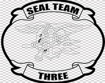us navy seal team 3 naval nswc patch vector file cnc laser cutting, wood, metal engraving, Cricut file, cnc router file