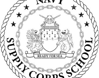 navy supply corps school ready for sea patch vector file cnc laser cutting, wood, metal engraving, Cricut file
