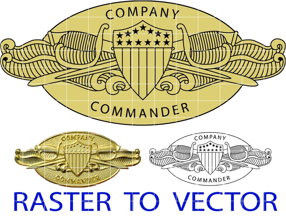 Coast Guard Company Commander Insignia Color and Black Vector File Cnc ...