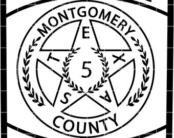montgomery county constable 5 patch vector file cnc laser cutting, wood, metal engraving, Cricut file, cnc router file